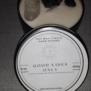 Good Vibes Only * Gemstone intention candle* handmade soy